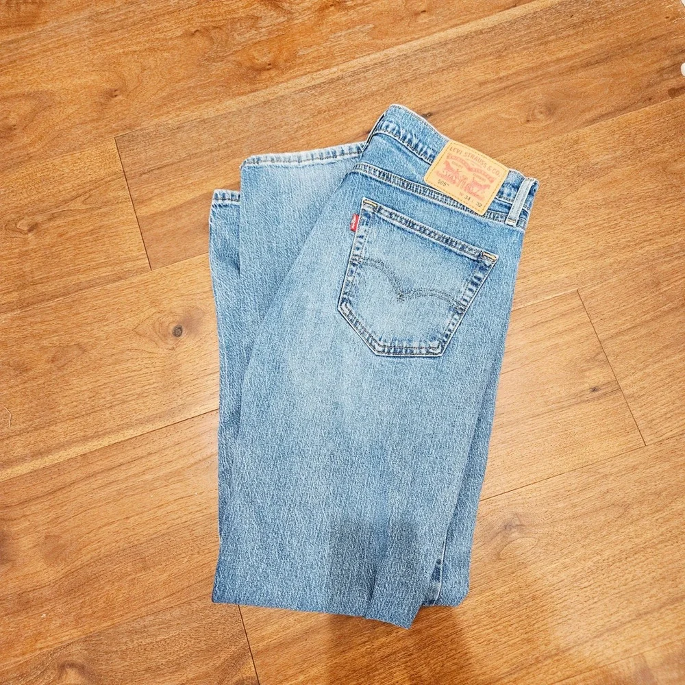 Levis 505 Regular Fit Straight Leg Jeans Medium Wash Blue Denim 34x32 Mens